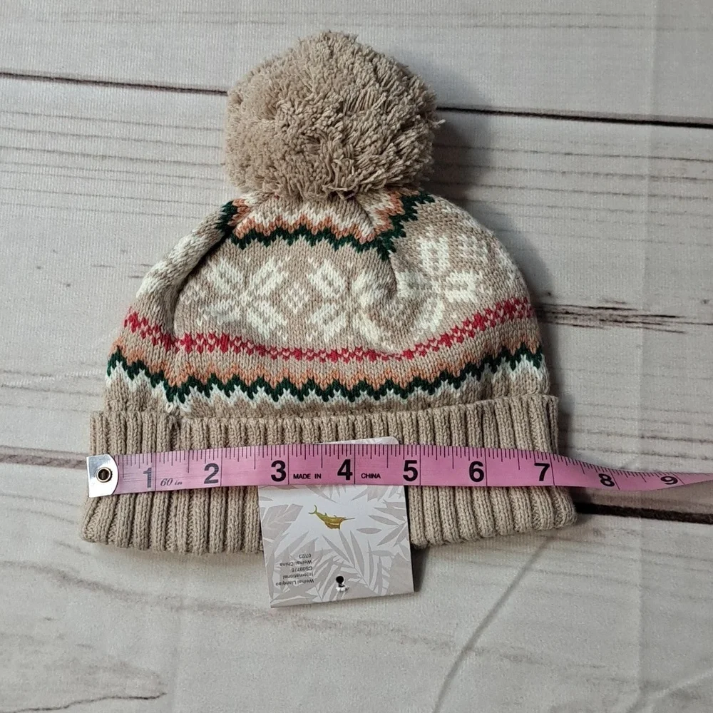 Tommy Bahama Kids Beige Knit Pom Hat 24 Months